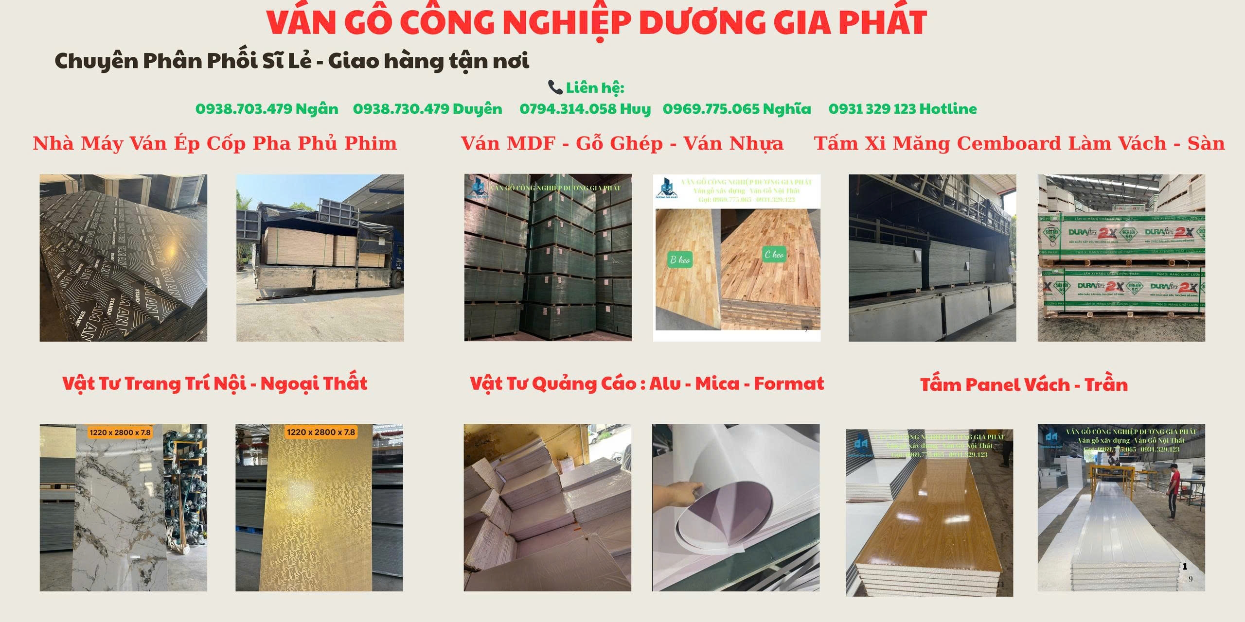 Phân phối MDF, Ván Ép Tại Hồ Chí Minh, Long An, Bình Dương và các tỉnh lân cận 0969775065