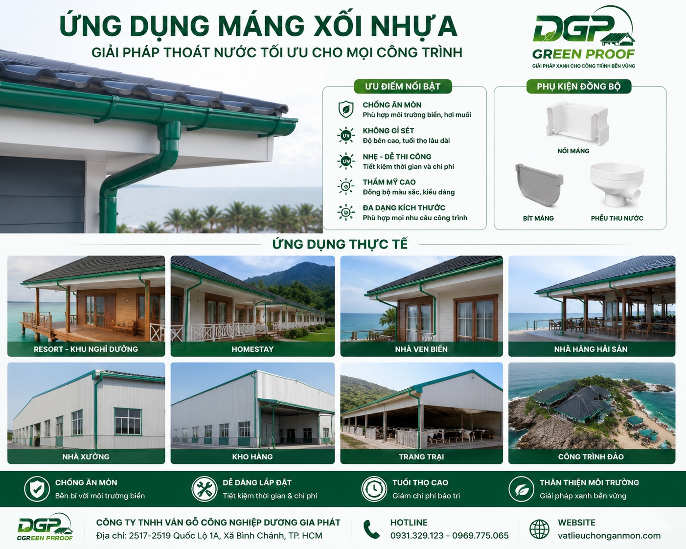 Máng Xối Nhựa DGP Green Proof – Giải Pháp Thoát Nước Bền Vững Cho Mọi Công Trình