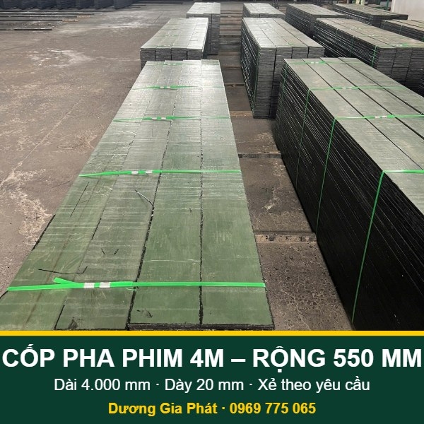 Cốp Pha Phim 4M Rộng 550mm Dày 20mm