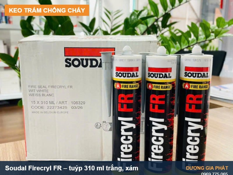 Keo Trám Chống Cháy Soudal Firecryl FR 310ml (Silicone Chống Cháy)