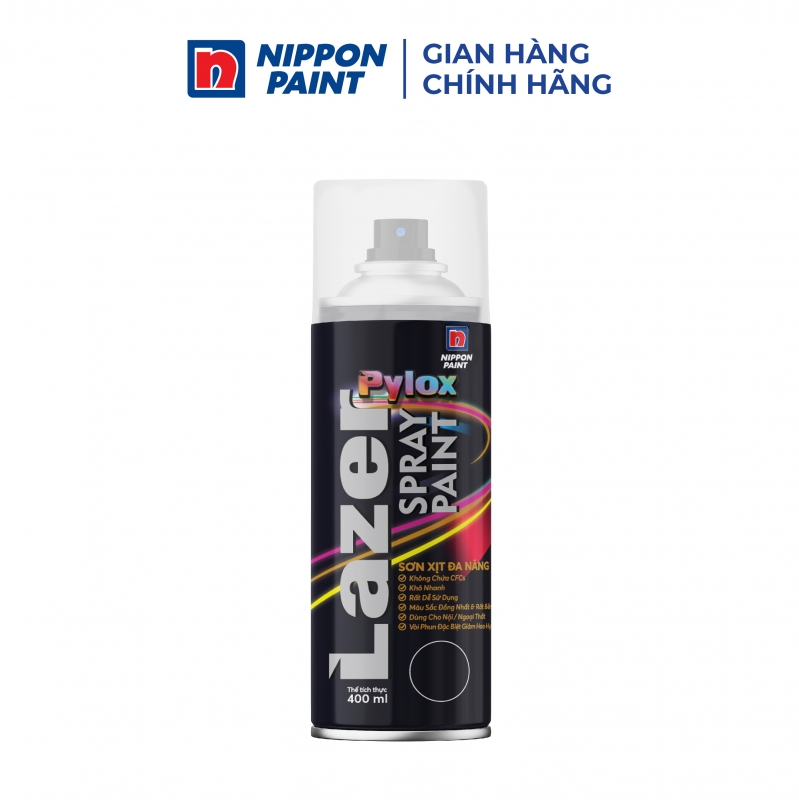 Sơn Xịt Nippon Pylox Lazer Màu 190 Lacquer (Bóng trong (dầu bóng)) 400ml