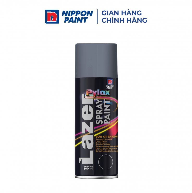 Sơn Xịt Nippon Pylox Lazer Màu 301 Grey (Xám) 400ml