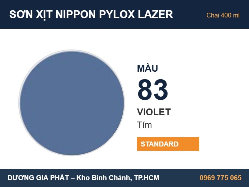 Sơn Xịt Nippon Pylox Lazer Màu 83 Violet (Tím) 400ml