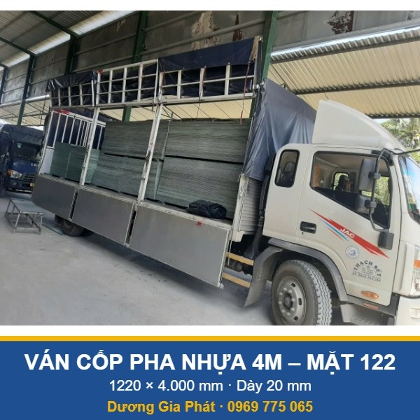 Ván Cốp Pha Nhựa Dài 4 Mét Mặt 122 (1220mm)