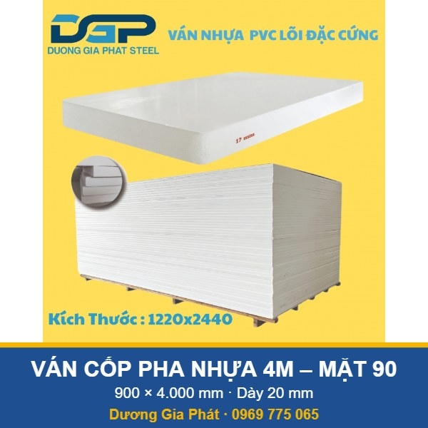 Ván Cốp Pha Nhựa Dài 4 Mét Mặt 90 (900mm)