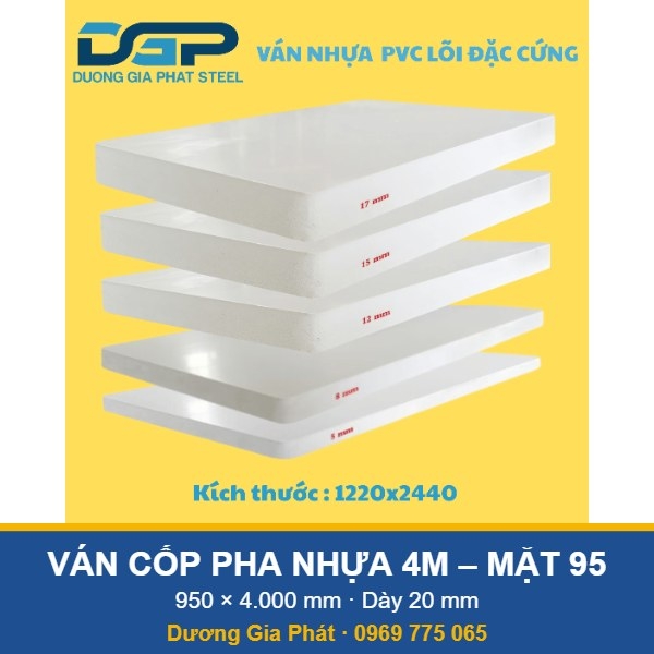 Ván Cốp Pha Nhựa Dài 4 Mét Mặt 95 (950mm)