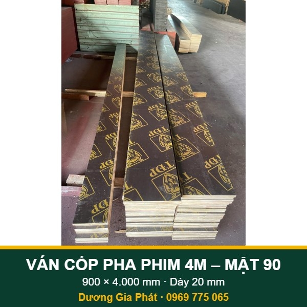 Ván Cốp Pha Phim Dài 4 Mét Mặt 90 (900mm)