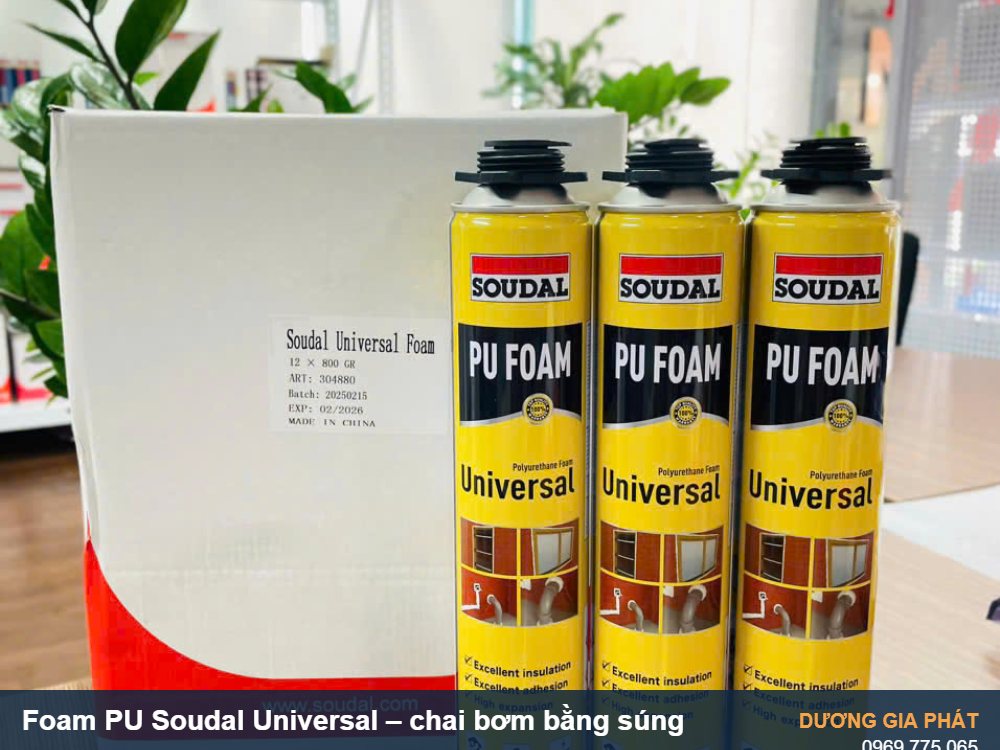 Foam PU Soudal Universal chai bơm súng