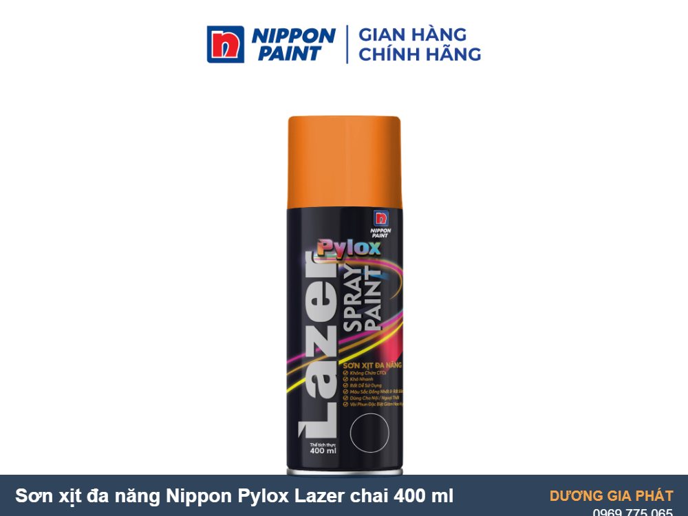 Chai sơn xịt Nippon Pylox Lazer 400 ml